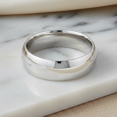 Sterling Silver Wedding Band 6mm