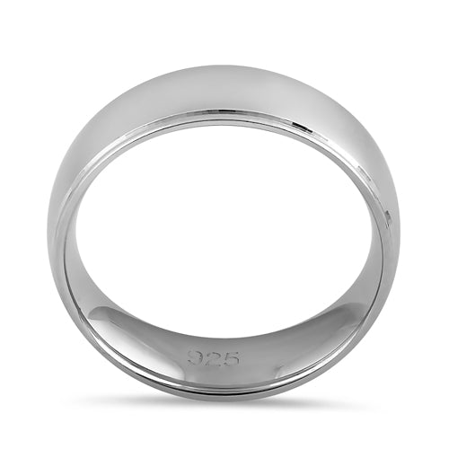 Sterling Silver Brushed Wedding Band Ring