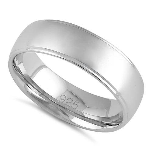 Sterling Silver Brushed Wedding Band Ring