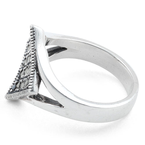 Sterling Silver Diamond Marcasite Ring