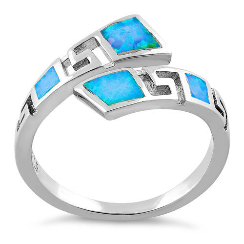 Sterling Silver Unique Pattern Lab Opal Ring