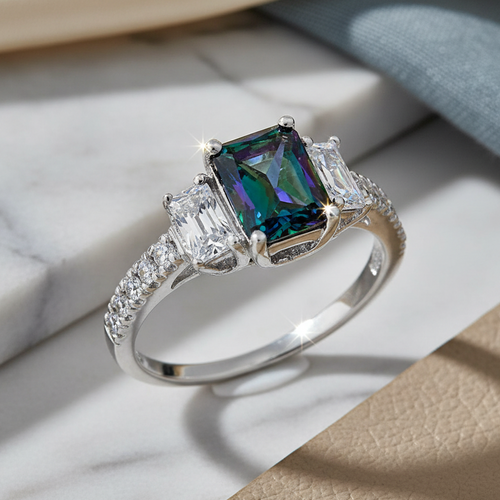 Sterling Silver Mystic Rainbow CZ Ring