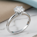 Sterling Silver Solitaire CZ Engagement Ring