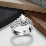Sterling Silver Clear Marquise CZ Set Ring
