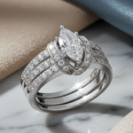 Sterling Silver Clear Marquise CZ Set Ring