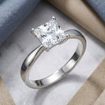 Sterling Silver Princess-Cut CZ Solitaire Ring