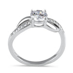 Sterling Silver Clear CZ Engagement Ring
