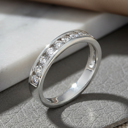 Sterling Silver CZ Band Ring