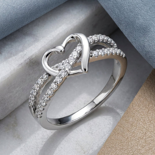 Sterling Silver Heart CZ Ring