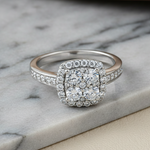 Sterling Silver Halo CZ Ring