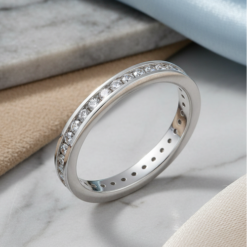 Sterling Silver Stackable Eternity CZ Ring