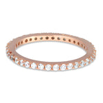 Sterling Silver Rose Gold Stackable Eternity CZ Ring