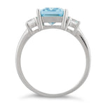 Sterling Silver Light Blue CZ Ring