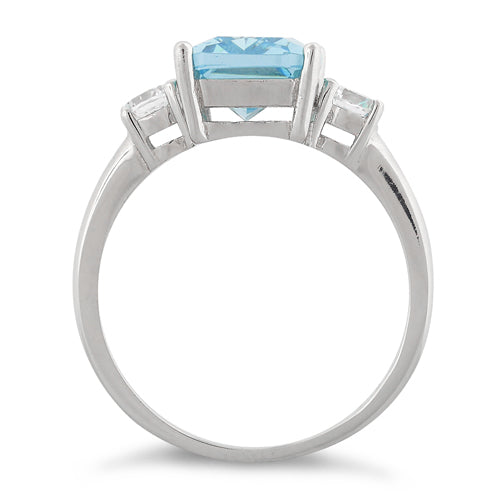 Sterling Silver Light Blue CZ Ring