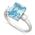 Sterling Silver Light Blue CZ Ring