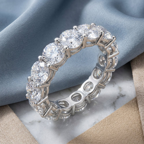 Sterling Silver Eternity Round CZ Ring