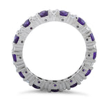 Sterling Silver Eternity Amethyst CZ Ring