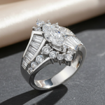 Sterling Silver Marquise CZ Engagement Ring