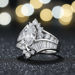 Sterling Silver Marquise CZ Engagement Ring