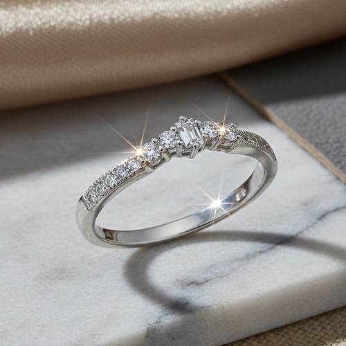 Sterling Silver Emerald Cut CZ Ring