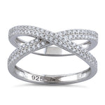 Sterling Silver Overlapping Clear CZ Ring