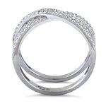 Sterling Silver Overlapping Clear CZ Ring