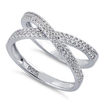 Sterling Silver Overlapping Clear CZ Ring