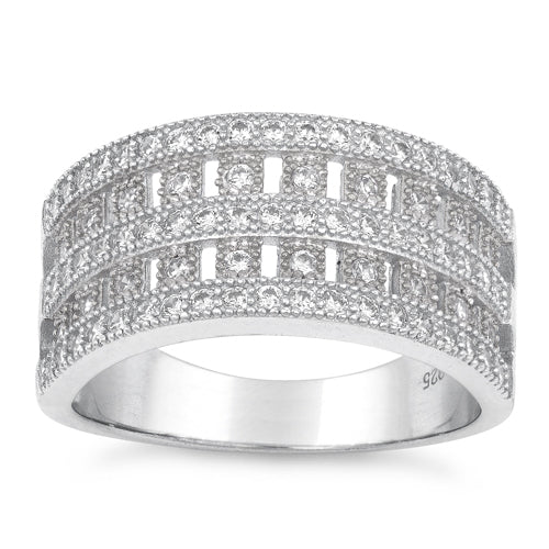 Sterling Silver Elegant Pave CZ Ring