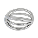 Sterling Silver Triple Overlapping Cage CZ Ring