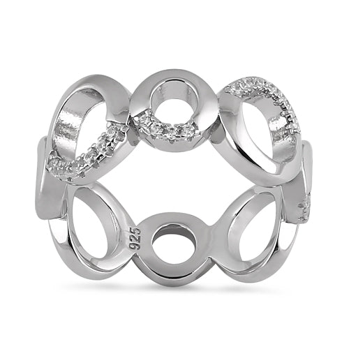Sterling Silver Circles Eternity CZ Ring