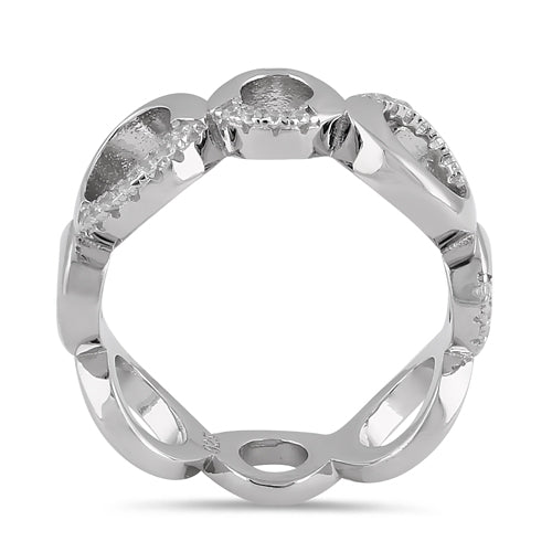 Sterling Silver Circles Eternity CZ Ring