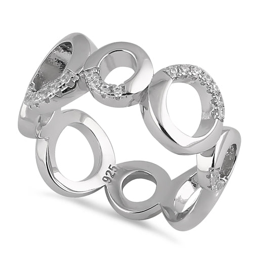 Sterling Silver Circles Eternity CZ Ring