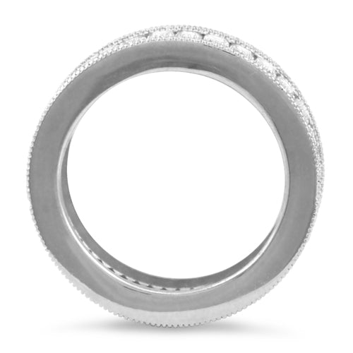 Sterling Silver Emerald Cut Eternity Pave CZ Ring