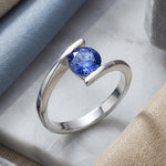 Sterling Silver Tanzanite-tone CZ Ring