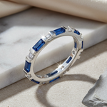 Sterling Silver Blue CZ Eternity Ring