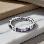 Sterling Silver Purple CZ Eternity Ring