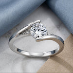 Sterling Silver Stuck In Between Clear CZ Ring