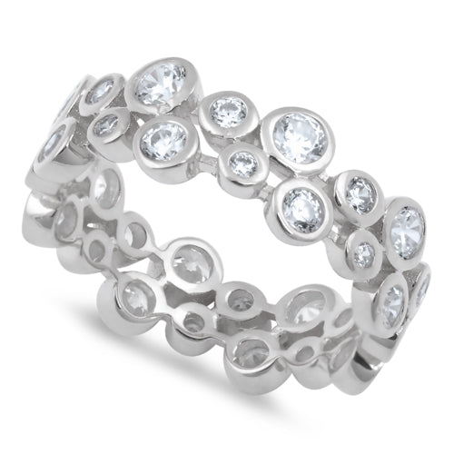 Sterling Silver Eternity Bubbles CZ Ring