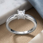 Sterling Silver Square Clear CZ Ring