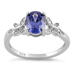 Sterling Silver Butterfly Tanzanite-tone CZ Ring