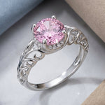 Sterling Silver Swirl Pink CZ Ring