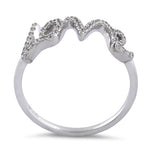 Sterling Silver Love Clear CZ Ring