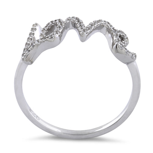Sterling Silver Love Clear CZ Ring