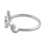 Sterling Silver Love Clear CZ Ring