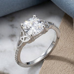 Sterling Silver Square Celtic CZ Ring