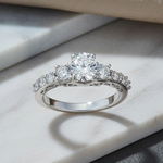 Sterling Silver Graduated CZ Ring