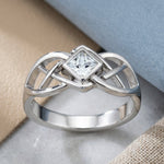 Sterling Silver Clear CZ Celtic Ring