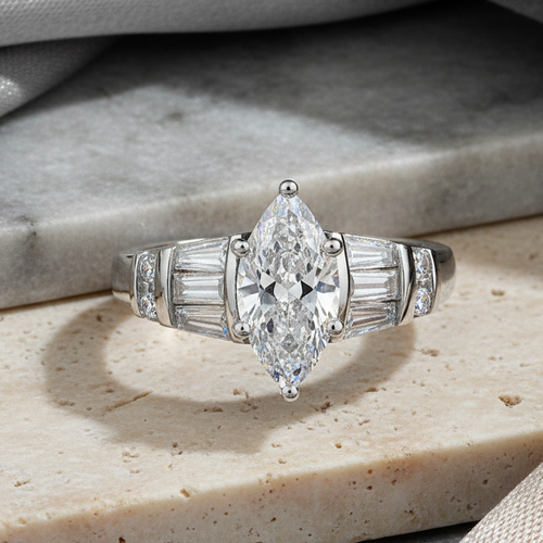 Sterling Silver 1.0 ct. Marquise CZ Ring