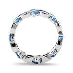 Sterling Silver Eternity Purple & Blue Topaz CZ Ring