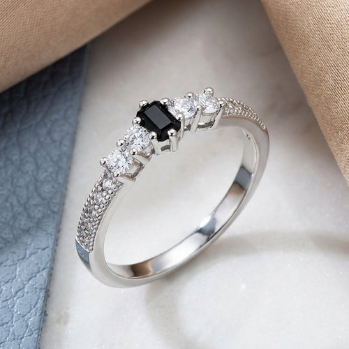 Sterling Silver Black CZ Ring